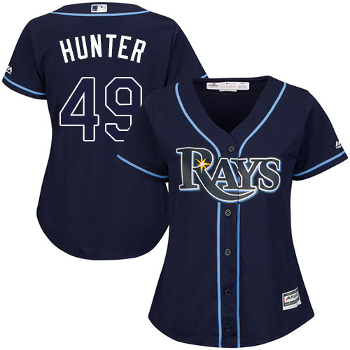 Rays #49 Tommy Hunter Dark Blue Alternate Women's Stitched MLB Jersey
